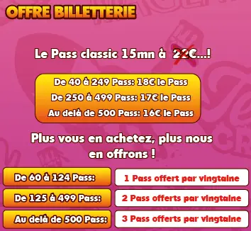 Tarifs billetterie CSE